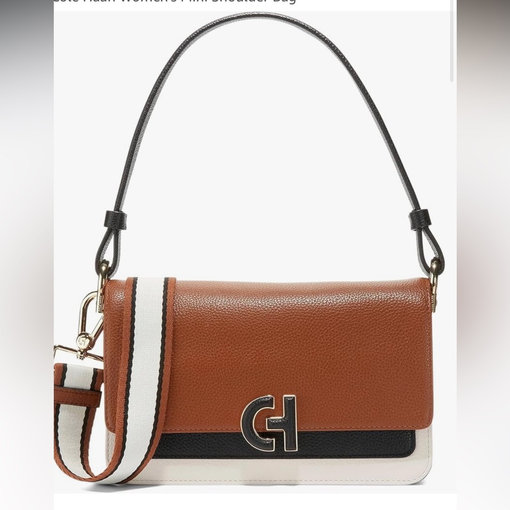 Multi-Toned Cole Haan Shoulder bag. Black- Tan - Cream